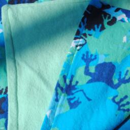 Swaddle Blanket Blue Teal Frogs Kids Baby Stroller Frog Camouflage - thumbnail 4