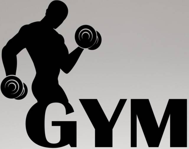 Large 23 X 16 Inch The Gym Vinyl Sticker Decal Wall Art Graphic Shop Window Fitness Training Bodybuild Weights