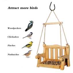Personalised Swing Seat Bird Feeder Table Hanging Food Birdhouse Garden Decor Memory Maker Mothers Day Gift Birthday Parrot Table - thumbnail 1