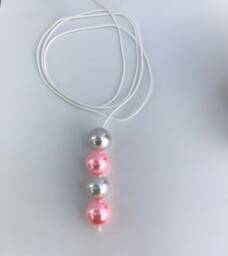 Light Pull Pink/White Pearl Bead Handle