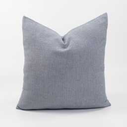Blue Striped Throw Pillow Cover, Nautical Linen Cotton Cushion - thumbnail 1