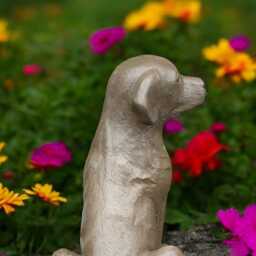 Concrete Labrador Retriever Statue Stone Dog Figurine Pet Memorial Sculpture Outdoor Garden Decoration Front Yard Ornament Dog Lover Gift - thumbnail 4