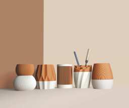 Pencil Pots, Desk Organizer Made With Recycled Wood, Idea For Office Accessories, Storage & Decoration, Scandinavian Design, Gift Home