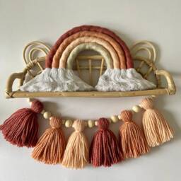 Tassel Garland - Custom Nursery Decor Bunting Wall Hanging Boho Yarn Pink Shelf - thumbnail 3