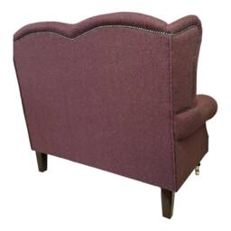 Wing Back Queen Anne Cottage 2 Seat Sofa -Heather Herringbone Fabric - thumbnail 2