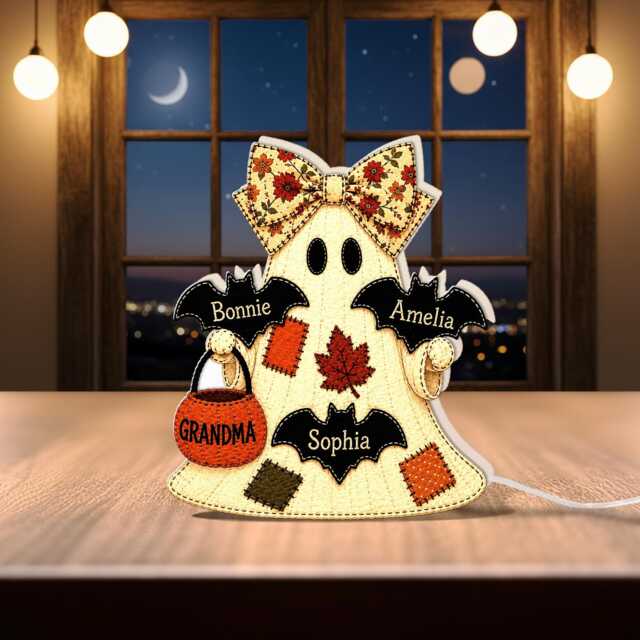 Led Ghost Night Light, Halloween Spooky Grandma Bat Family Table Decor - image 1