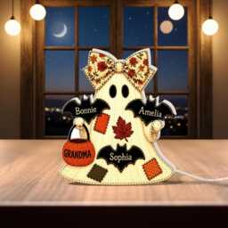 Led Ghost Night Light, Halloween Spooky Grandma Bat Family Table Decor