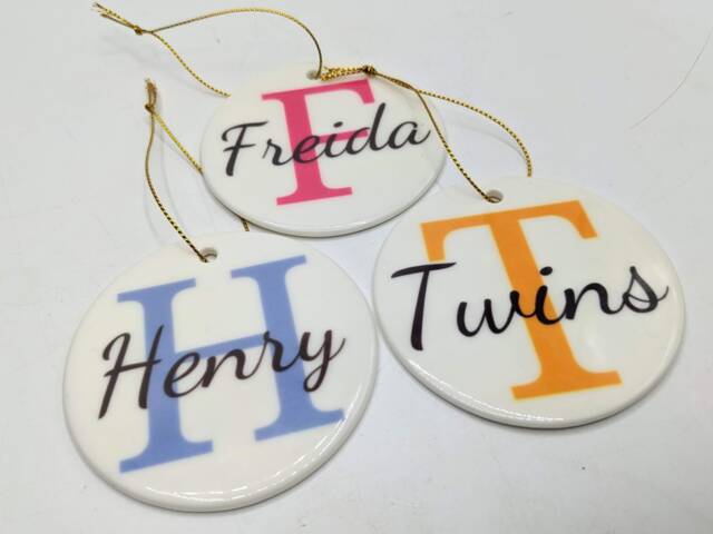 Personalised Ceramic Christmas Tree Ornament With Name/Bauble Hanging Decoration - Keepsake Gift - image 1