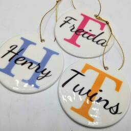 Personalised Ceramic Christmas Tree Ornament With Name/Bauble Hanging Decoration - Keepsake Gift - thumbnail 2