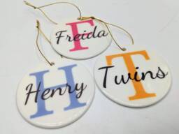 Personalised Ceramic Christmas Tree Ornament With Name/Bauble Hanging Decoration - Keepsake Gift - thumbnail 1