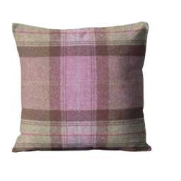 Abraham Moon Skye, Amythyst, 100% Wool Plaid, Checked Tartan Cushion Cover - thumbnail 1