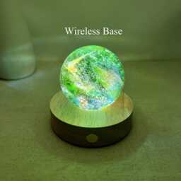 Custom Green Glass Ball Night Light, Planet Lamp, Baby Bedside Nursery Decor, Cute Bedroom New Mom Gift For Women - thumbnail 3
