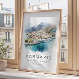 Turkey Travel Print, Marmaris Poster, Wall Art, Holiday Art Gallery, Lover Gifts, Custom Gift - thumbnail 3