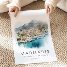 Turkey Travel Print, Marmaris Poster, Wall Art, Holiday Art Gallery, Lover Gifts, Custom Gift - thumbnail 2