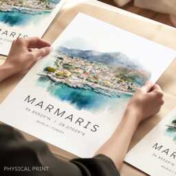 Turkey Travel Print, Marmaris Poster, Wall Art, Holiday Art Gallery, Lover Gifts, Custom Gift - thumbnail 1