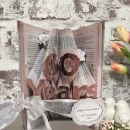 Wedding Celebration, Special Years, Anniversary Card, Folded Book Art - thumbnail 4