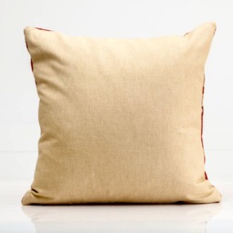 Red Cherry Blossom Pillow Cover, Tapestry Weave, Linen Back - thumbnail 4