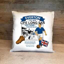 Personalised Retro Everton Football Cushion. With Any Name. Fan Cushion Fan - thumbnail 1