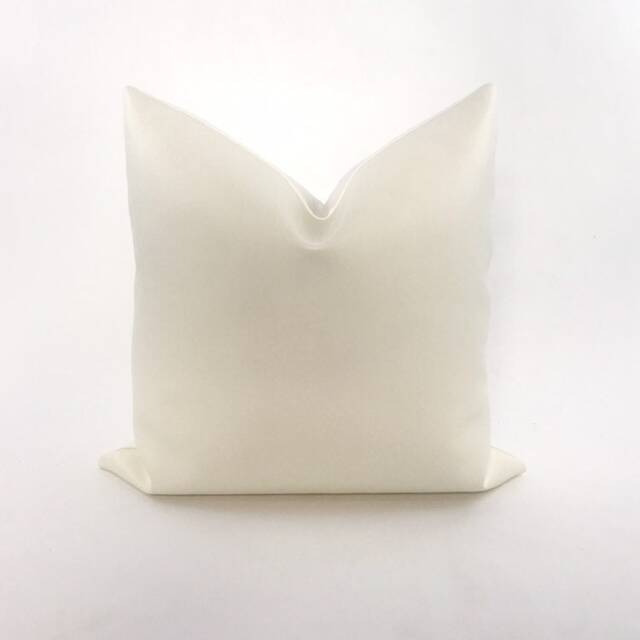White Faux Leather Pillow Cover - image 1