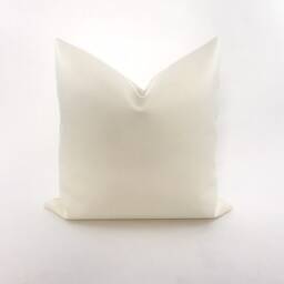 White Faux Leather Pillow Cover - thumbnail 1
