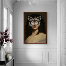 Butterfly Lady Print, Maximalist Prints, Renaissance Art, Framed Or Unframed Print - thumbnail 2
