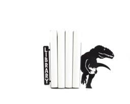 Dinosaur Bookends - Metal T-Rex Shelf Accents For Kids - thumbnail 1