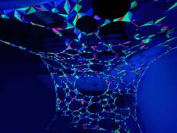 Uv Reactive Decor Bundle Pack, Geometric Stretchy Ceiling & Wall Canopy, Trippy Tapestry, Party Decor, Neon Party Gift For Dj