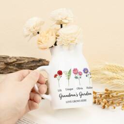 Personalized Grandma's Garden Flower Vase Custom Kids Names - thumbnail 3