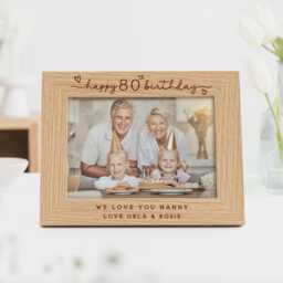 50Th Birthday Gift - Personalised Fiftieth Engraved Photo Frame - thumbnail 3