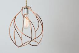 Industrial Copper Cage Pendant Light Handmade Sculptural Lighting