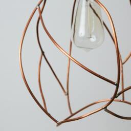 Industrial Copper Cage Pendant Light Handmade Sculptural Lighting - thumbnail 2