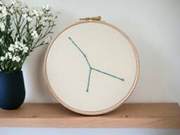 Cancer Star Sign Wall Art - Hand Embroidered Constellation Zodiac Hanging Gift For July Birthday Or Gift Cancer - thumbnail 1