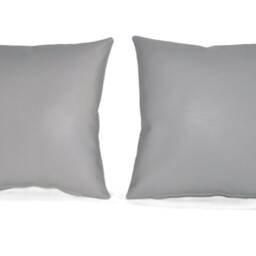 "2 Light Grey Faux Leather Classic Cushion Covers 16"" 18"" 20" - thumbnail 3