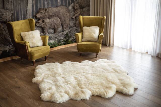 Genuine Natural Creamy White Sheepskin Rug Pelt Giant Throw Sexto Real Scandinavian Decor Sofa Sheep Skin Rugs - image 1