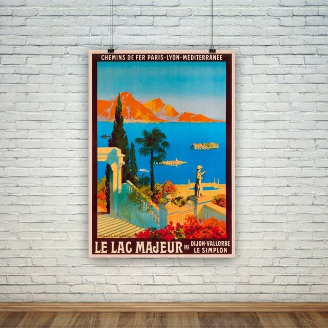 Le Lac Majeur Poster Vintage European Travel Print - image 1