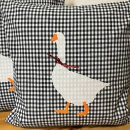 Country Style Pillowcase Cushion Cover Dark Blue/White 40x40cm - thumbnail 2