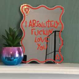 I Absolutely Fuckin Love You Printed Mirror, Unique Valentines Gift, Galentines Gift - thumbnail 1