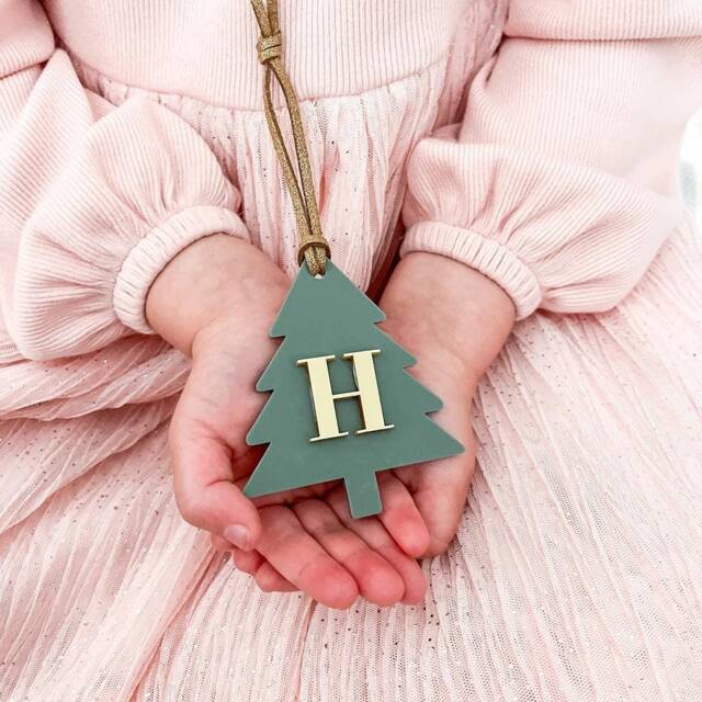 Colourful Letter Bauble Personalised Initial Christmas Tree Star Bright Decorations - image 1
