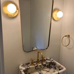 Disc Wall Lighting - Globe Lamp Vanity Light Fixture, Sconce, Round Lamp, , Small Lighting, Brass Lamp - thumbnail 2
