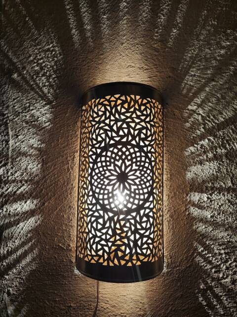 Set Of 2 Moroccan Brass Wall Sconce - Moorish Light Custom Size Bohemian Lamp - image 1