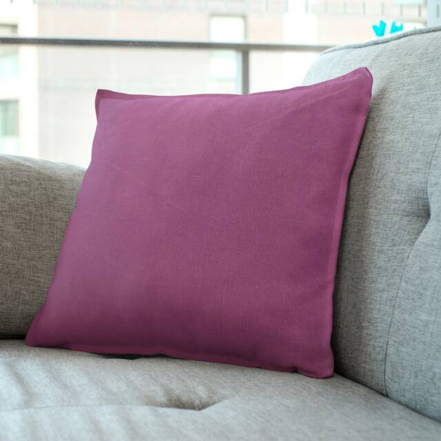 "Plain Warm Pink Linen Fabric Accent Cushion Cover Throw Pillow. 14""/16" - image 1