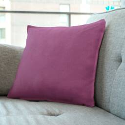 "Plain Warm Pink Linen Fabric Accent Cushion Cover Throw Pillow. 14""/16" - thumbnail 1