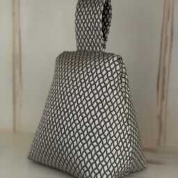 Stylish Contemporary Door Stops Jacquards & Textural Fabrics Soft Beige Silver Taupe Gold Greys - thumbnail 3