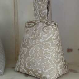 Stylish Contemporary Door Stops Jacquards & Textural Fabrics Soft Beige Silver Taupe Gold Greys - thumbnail 2