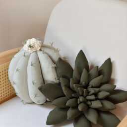 Cactus Pillow Set Pink Succulent, Sage Barrel - Boho Nursery & Home Decor - thumbnail 3