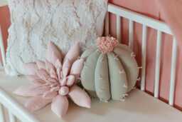 Cactus Pillow Set Pink Succulent, Sage Barrel - Boho Nursery & Home Decor - thumbnail 1