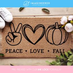 Peace Love & Fall Pumpkin Door Mat - Autumnal Home Decor Seasonal Porch Decorations For Your Entryway Halloween - thumbnail 1