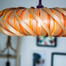 Venner Lamp Real Wood Canopy Ceiling Hanging Pendant Wooden Chandelier Ash Tree Orbit Natural Lampshade Danish Design - thumbnail 2