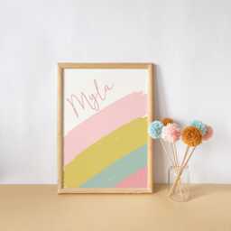 She Is Sunshine Print, Affirmation, Personalised Name, Girls Room Decor, Childrens Nursery, Pastel Wall Set Of 2 Prints - thumbnail 3