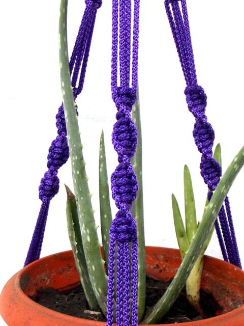 Purple Strong Macrame Mini Plant Hanger 20 Inches 3mm Wall Hanging Flower Pot Hanging Planter Indoor Or Outdoor Decor Pattern Gift Idea - image 1